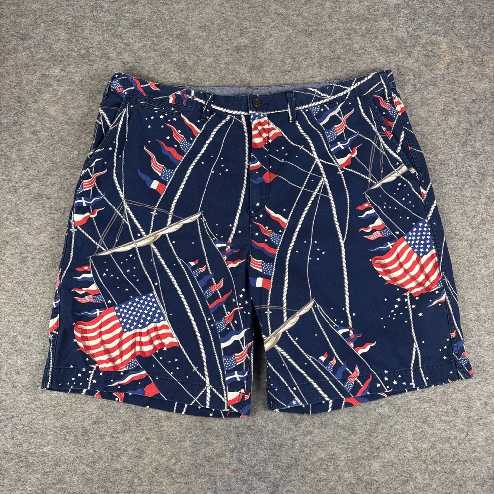 Polo Ralph Lauren Nautical American Flag Print Relaxed Fit Shorts Mens 42